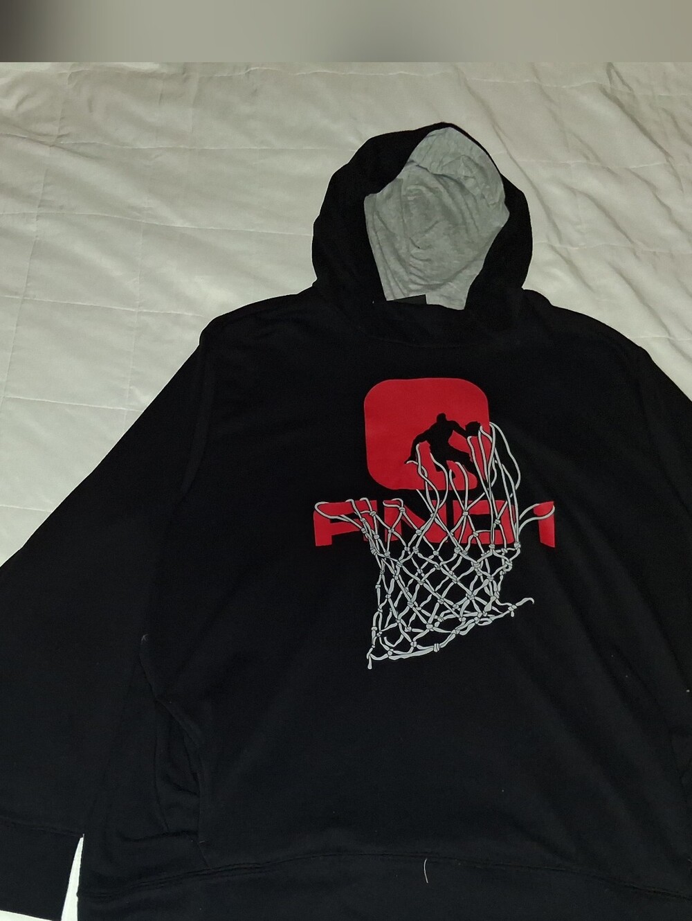 And1 Men's Bank Shot Basketball Hoodie - Black/Red - 3XL
